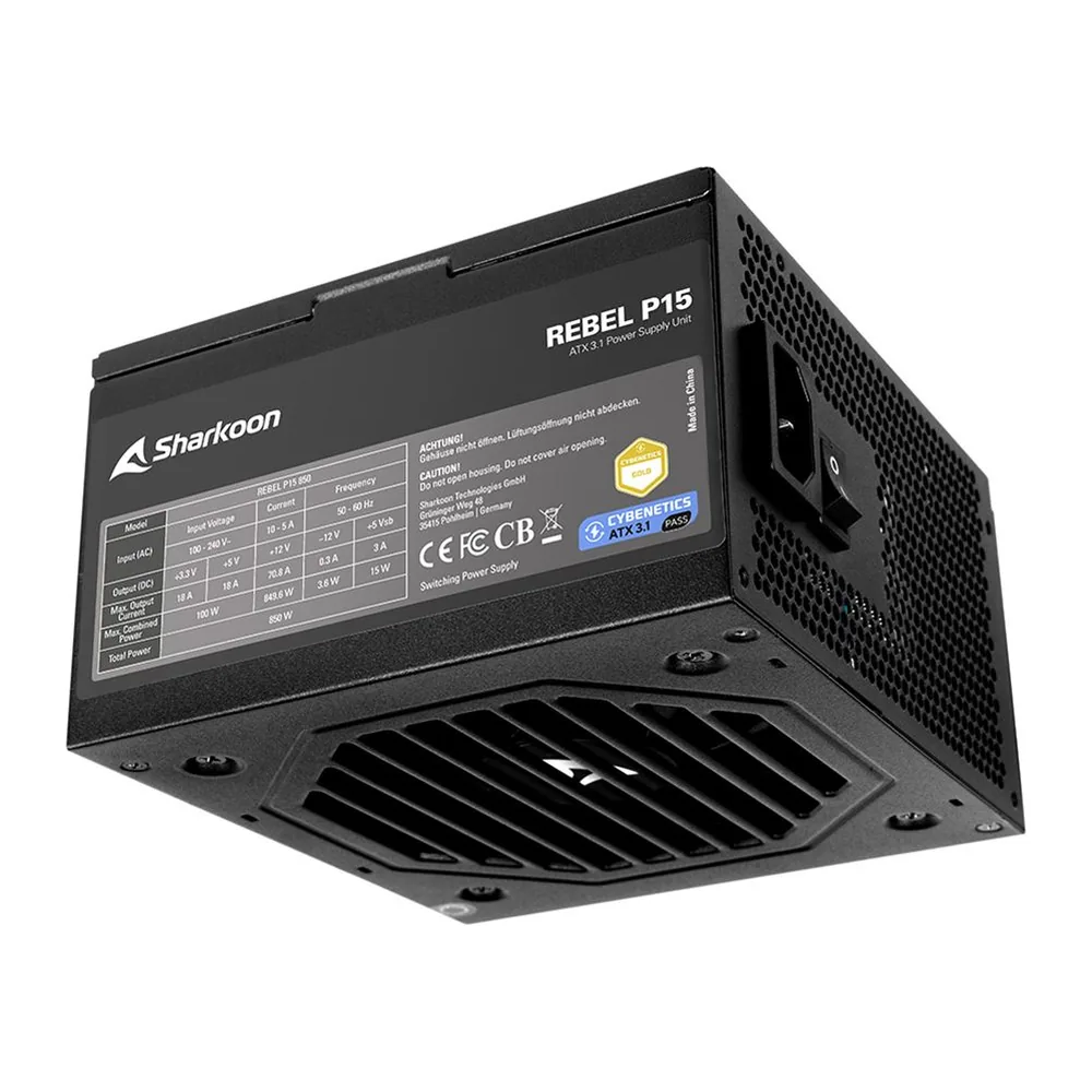 Sharkoon Rebel P15 850W, vista 2